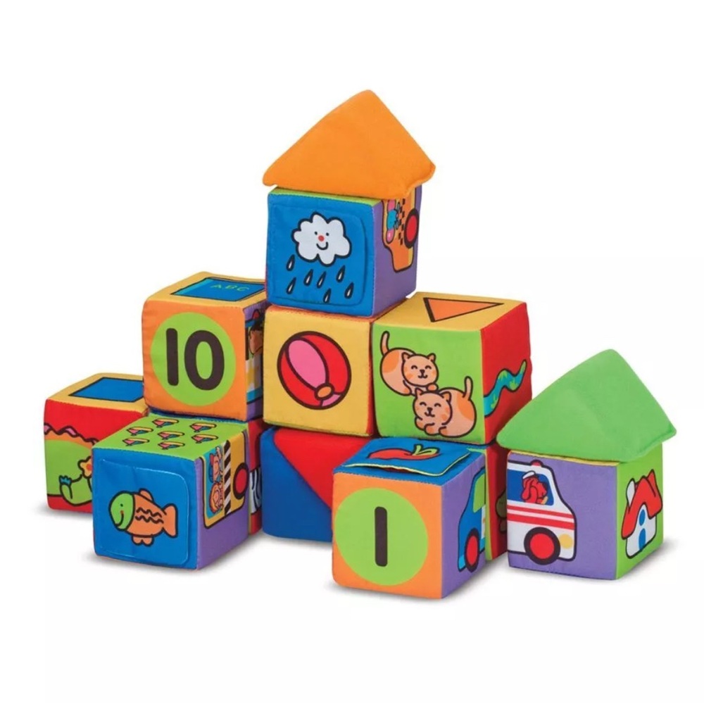Melissa & Doug K's Kids Match and Build Soft Blocks Set Like New